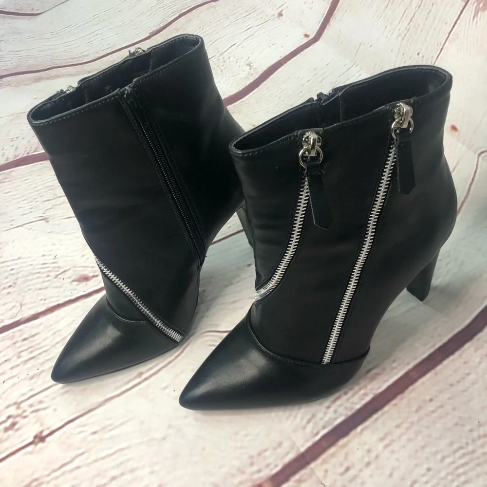 Zipper high heel booties - size 9